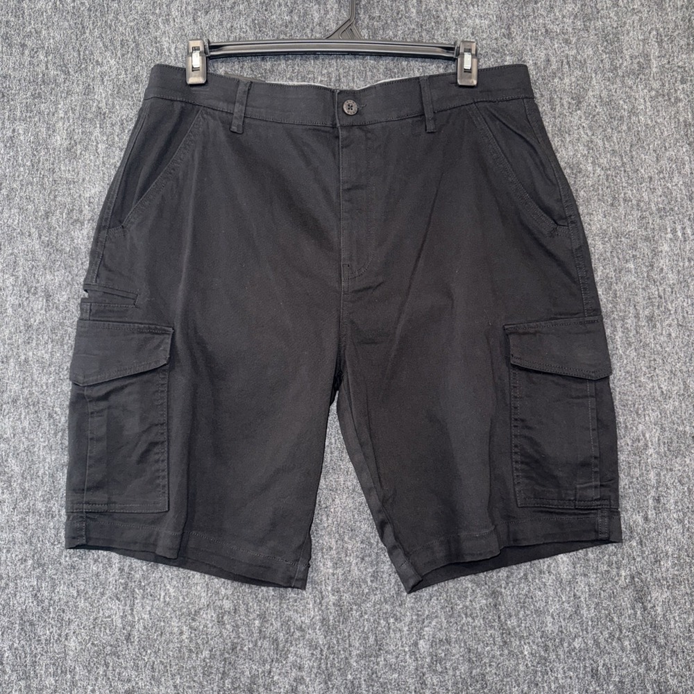 DENALI Men's Stretch Cargo Shorts Size 38 Comfort Waistband Black‎ Casual Cotton